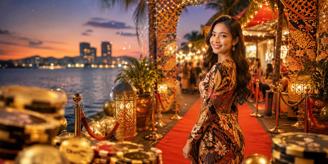 Pengguna Malaysia berpakaian batik menggunakan platform acr30 untuk aktiviti hiburan dalam talian